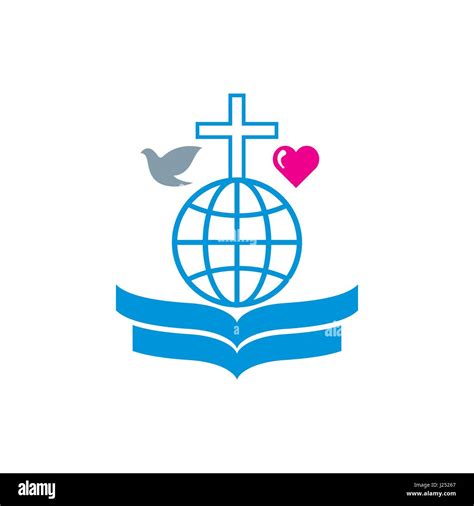 Church Logo The Bible The Globe The World And The Cross Of Jesus