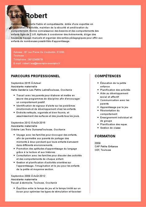 Exemples De CV D Assistante Maternelle MonCVParfait