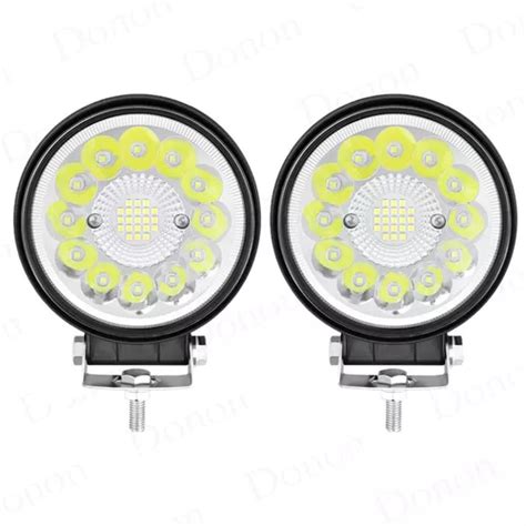 Kit 2 Farol Led Redondo Milha 99w 33 Leds Carro Jeep 12v24v Frete grátis