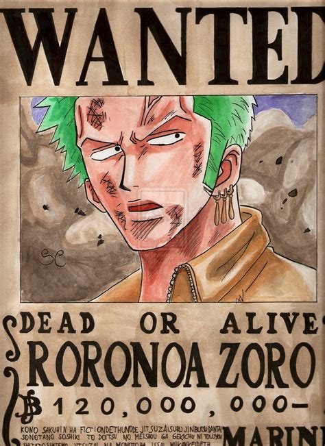 Zoro Wanted Poster New