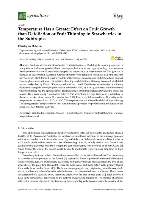 PDF Temperature Has A Greater Effect On Fruit Growth Than Defoliation