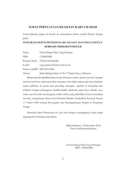 Pdf Surat Pernyataan Keaslian Karya Ilmiah Pdf Filesurat Pernyataan