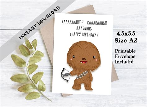 Star Wars Printable Birthday Card Printable Birthday Card Etsy