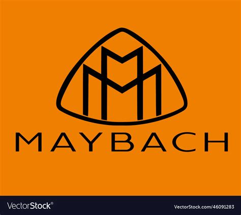 Maybach Brand Logo Car Symbol With Name Black Vector Image