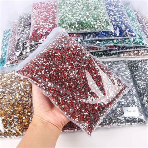 Resin Non Hot Fix Rhinestones Bulk Wholesale Flat Back Plastic Crystals Nail DIY Glitters 50