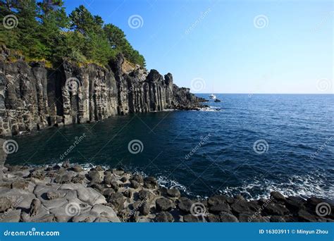 Blue Ocean,Jeju Volcanic Island Stock Image - Image of famous, island ...