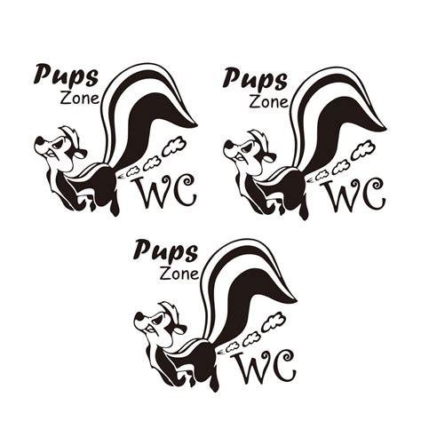 Hemoton 3pcs Cartoon Skunk Pattern Toilet Stickers Bathroom Stickers