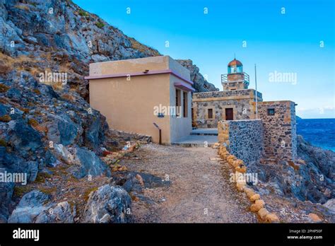 Lighthouse Of Monemvasia In Greece Stock Photo Alamy