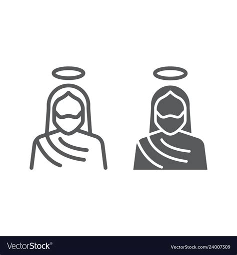 Jesus line and glyph icon christianity god Vector Image