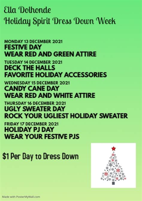 Copy Of Copy Of Christmas Dress Down Week 2021 Postermywall