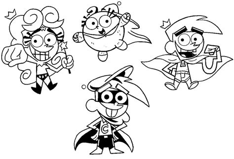 Coloring Page The Fairly Oddparents Timmy Cosmo Wanda Poof 10