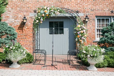 Wedding Ceremony Arch Flowers At Birkby House In Leesburg VA Designed