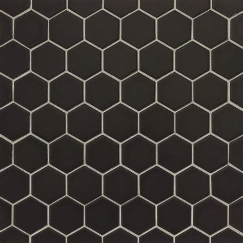 Le Cafe 2 X 2 Hexagon Matte Porcelain Mosaic Tile In Black