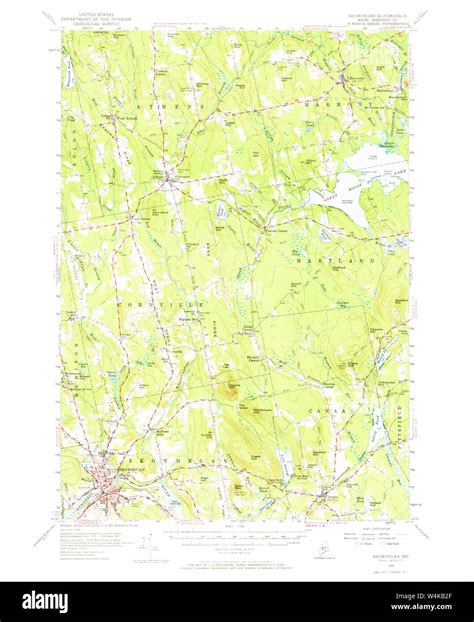 Maine Usgs Historical Map Skowhegan 460876 1955 62500 Restoration Stock