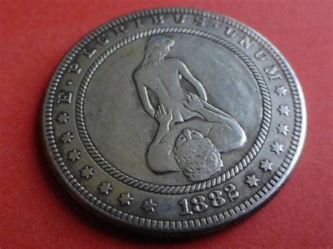 Hobo Dollar Coin Naked Couple Having Fun Etsy