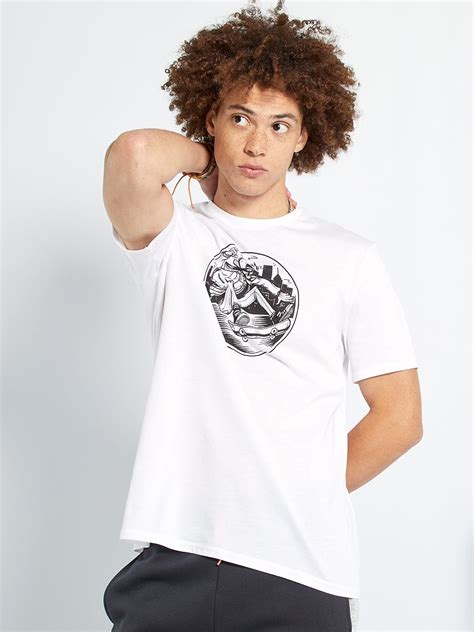 T shirt imprimé skate blanc Kiabi 4 00