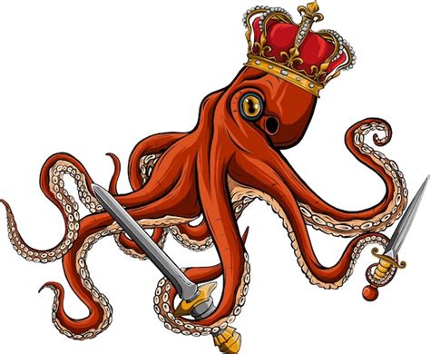 Kraken king octopus mit crown luxury für ihr logo maskottchen team