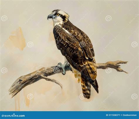 Watercolor Painting Of Osprey Stock Illustration Illustration Of