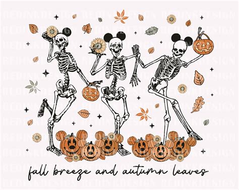 Fall Breeze And Autumn Leaves Svg Dancing Skeleton Svg Funny