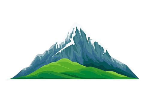 Premium Vector Snow Capped Mountain Peak And Valley