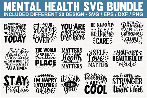 Mental Health Svg Bundle By Creativesvgzone Thehungryjpeg