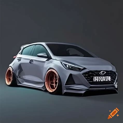 Grey Hyundai I20 Widebody Car On Craiyon