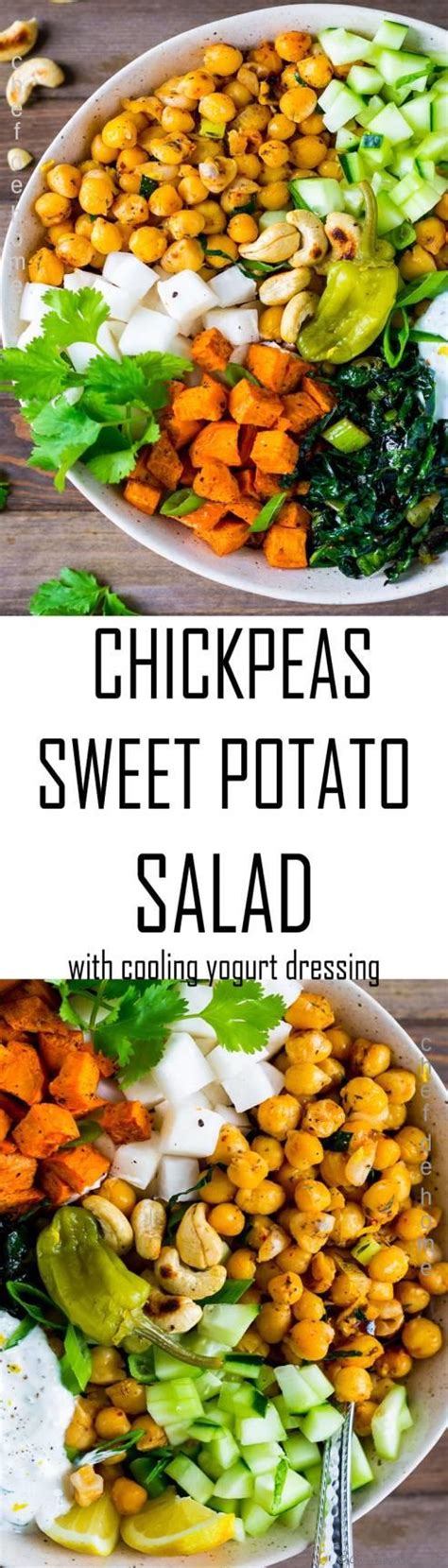 Spicy Chickpeas And Sweet Potato Salad Bowl Recipe