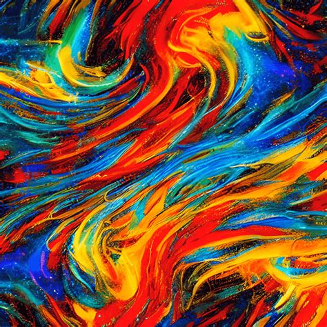 Fire and Ice Abstract Art Print Canvas · Creative Fabrica