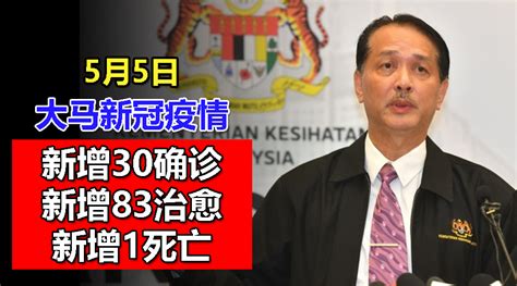 【新冠疫情】大马5月5日：新增30确诊、83治愈、1死亡病例，活跃病例1710宗