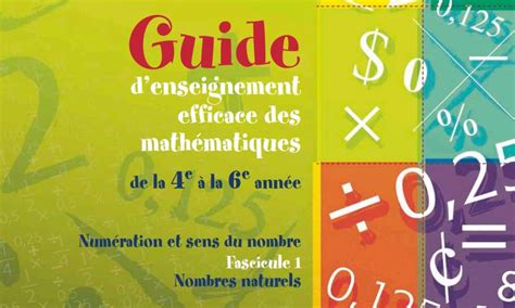 Guide d enseignement efficace des mathématiques de la 4e à la 6e année