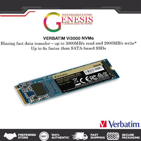 VERBATIM Vi3000 PCIe NVMe M 2 2280 GEN3 0 INTERNAL SSD 256GB 512GB 1TB