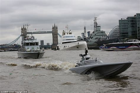 Royal Navy Test Unmanned Drone On The River Thames Daily Mail Online