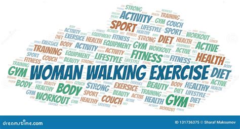 Woman Walking Exercise Word Cloud Wordcloud Made With Text Only Stock