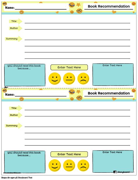 Bokrekommendation Storyboard Par Sv Examples