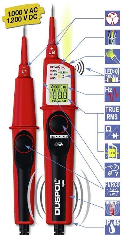 Wskaźnik tester napięcia dwubiegunowy BENNING Duspol Digital Sklep Online