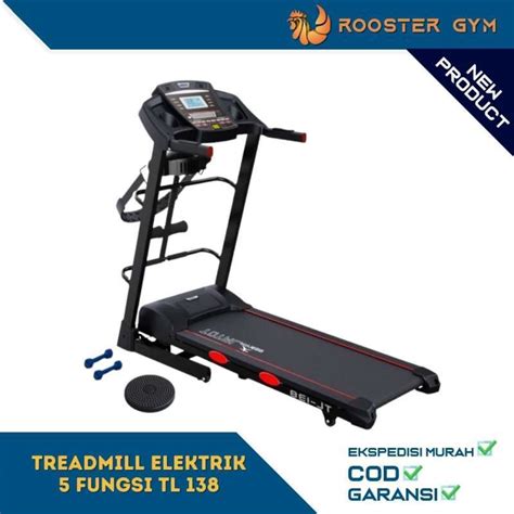 Jual Alat Fitness Treadmill Elektrik 5 Fungsi Total TL138 Motor 2 HP Di