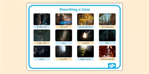 Cave Adjectives Word Mat Professor Feito Twinkl