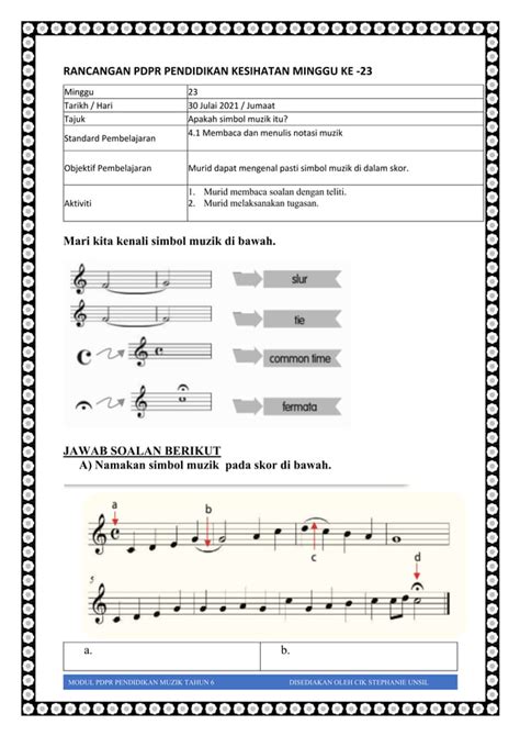 Lembaran Modul Pdpr Pendidikan Muzik Tahun Pdf