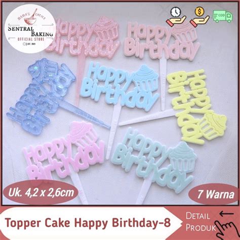 Jual Topper Kue Tulisan Ulang Tahun Ultah Toppers Cake Happy