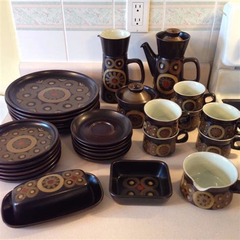 Vintage Mid Century Modern Denby Pottery Arabesque Pattern