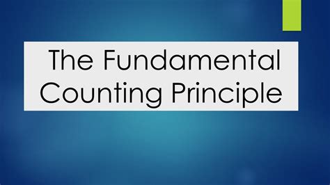 The Fundamental Counting Principle Youtube