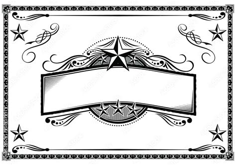 Vector black & white western themed banner and sign design elements ...