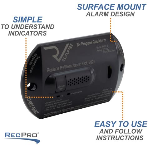 Rv Lp Propane Gas Detector With Alarm Recpro