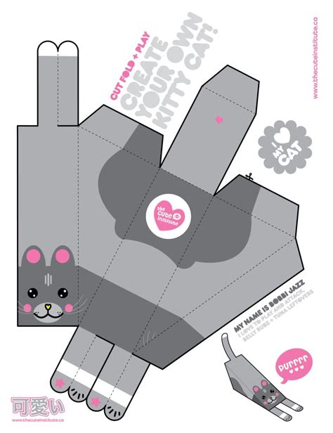 9easy Cat Cube Papercraft Template Kubesinsanity
