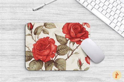 Botanical Sketch Red Rose Mouse Pad By Mulew Art Thehungryjpeg