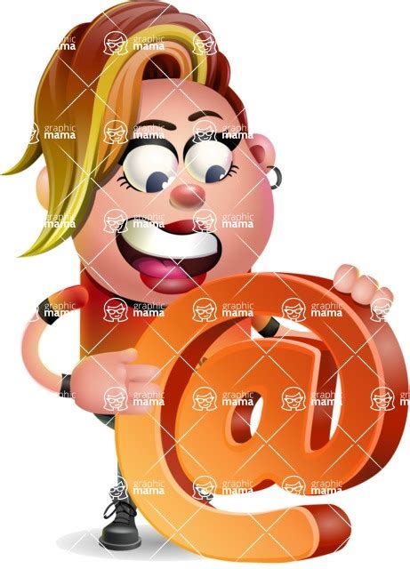 Punk Girl Cartoon Vector 3d Character Email Graphicmama