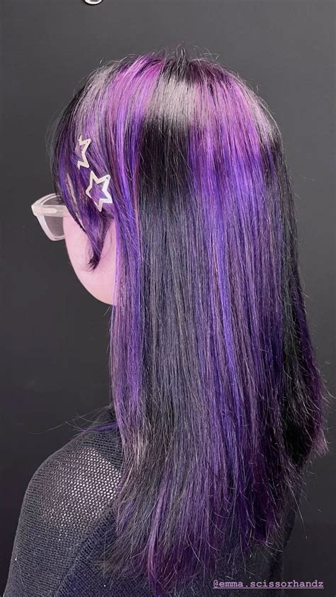 Purple Black Chunky Highlights In Purple Hair Hair