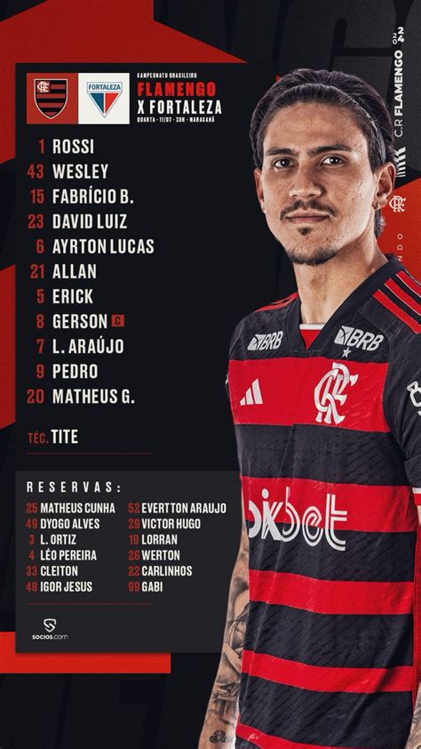 Saiu Flamengo Divulga Escala O Para Jogo Contra O Fortaleza