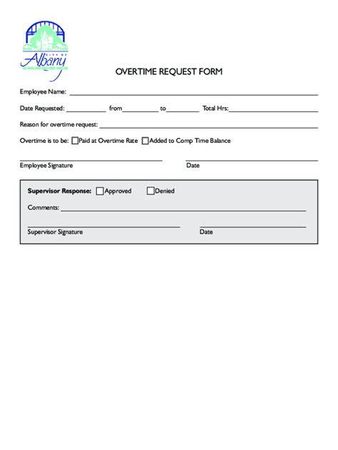 Fillable Online Overtime Request Form Fax Email Print Pdffiller