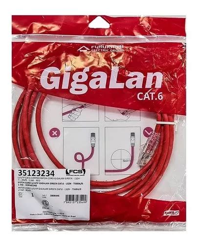 Patch Cord Cat6 2 5m Gigalan Furukawa Vermelho MercadoLivre